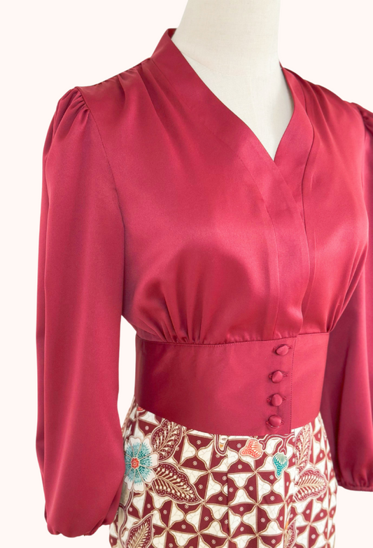 Silk Top and Batik Pants Set