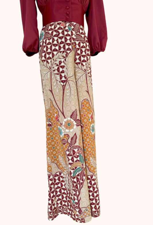 Silk Top and Batik Pants Set