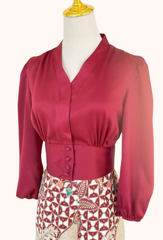 Silk Top and Batik Pants Set