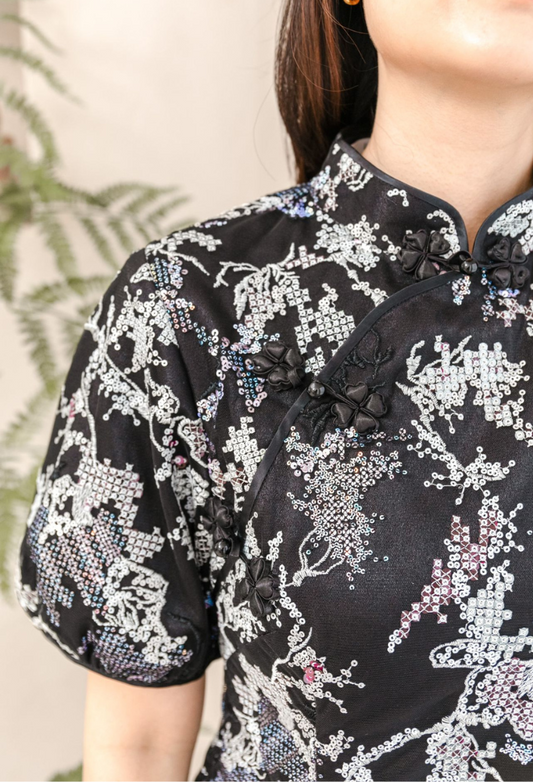 Sequinned Embellished Cheongsam