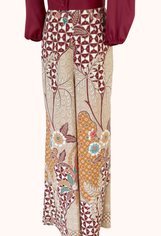 Silk Top and Batik Pants Set