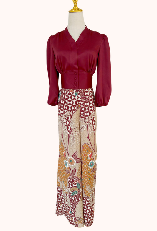 Silk Top and Batik Pants Set