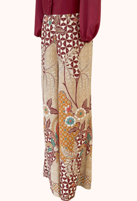 Silk Top and Batik Pants Set