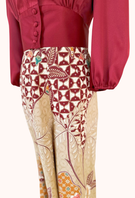 Silk Top and Batik Pants Set