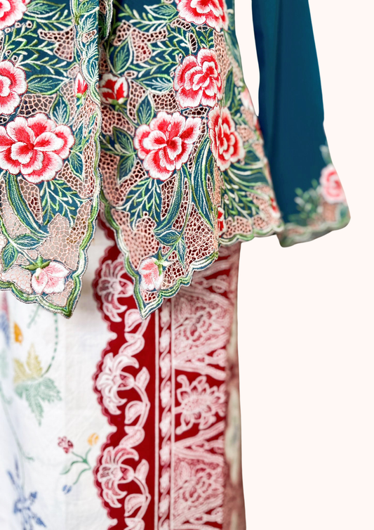 Kebaya Top in Teal