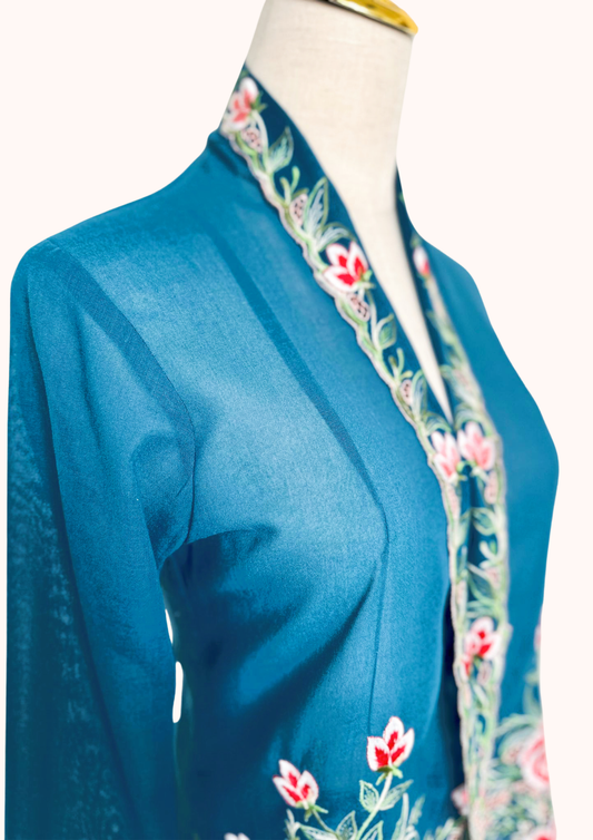 Kebaya Top in Teal
