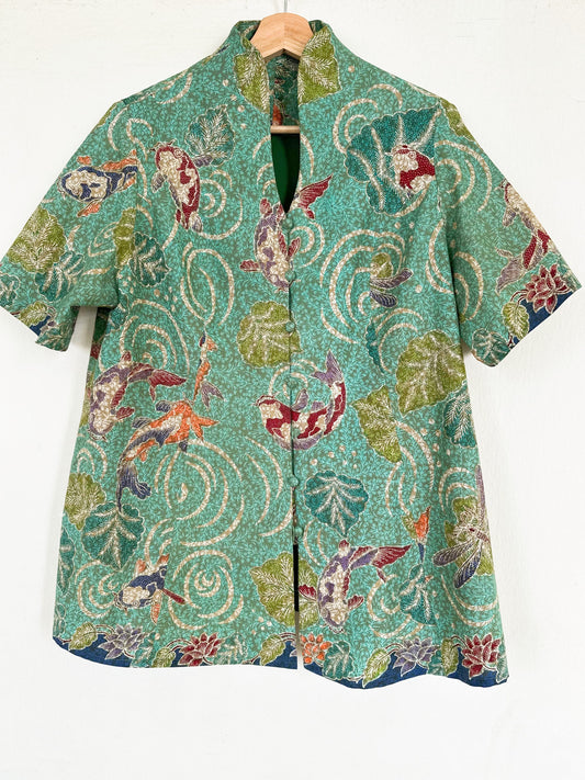 Batik Mid Collared Top