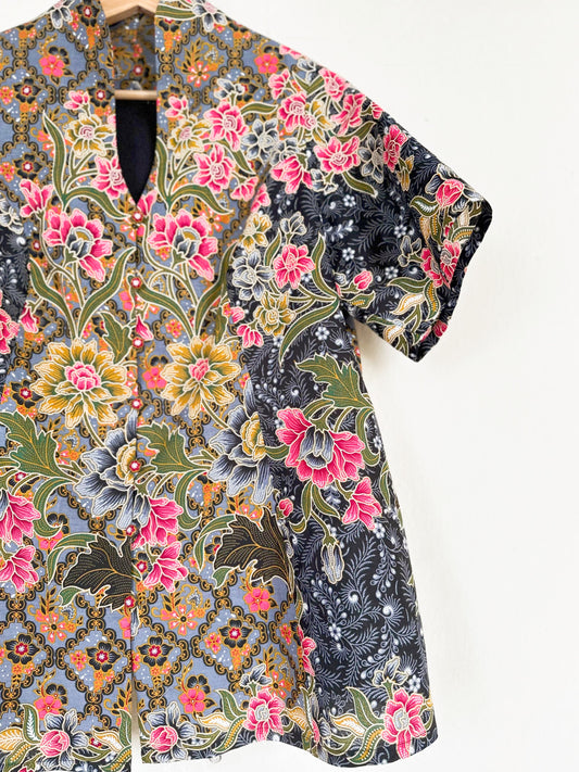 Batik Mid Collared Top