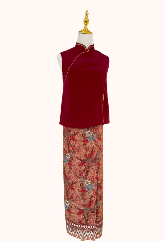 Cheongsam Top and Skirt Set