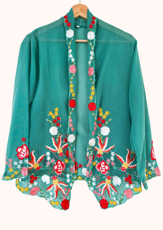 (L) Turquoise Green Kebaya