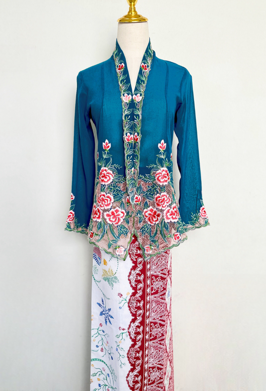 Kebaya Top in Teal