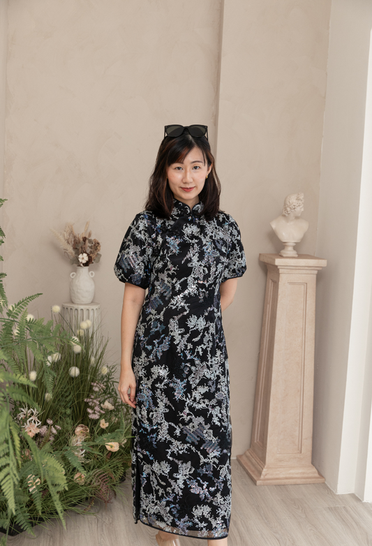 Sequinned Embellished Cheongsam