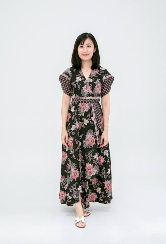 Chantily Dress in Batik Dobby