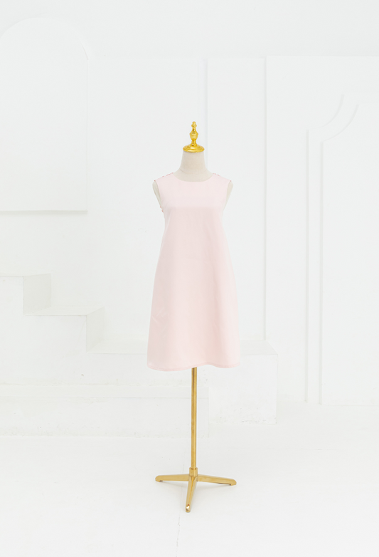 Hyacinth Silk Satin Dress in Pink