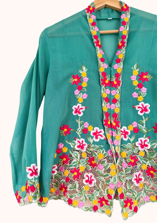 (S) Turquoise Green Kebaya