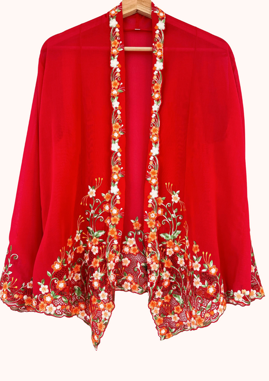 (2XL) Red Kebaya