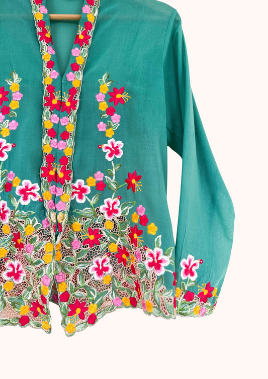 (S) Turquoise Green Kebaya