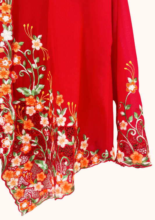 (2XL) Red Kebaya