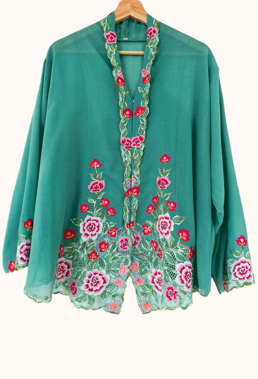 (5XL) Light Turquoise Green Kebaya