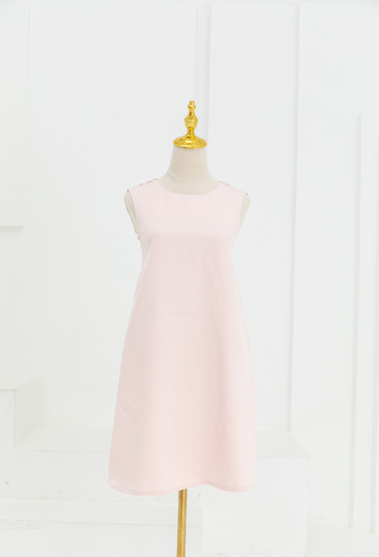 Hyacinth Silk Satin Dress in Pink