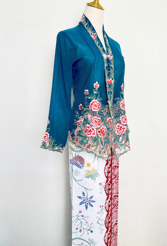 Kebaya Top in Teal