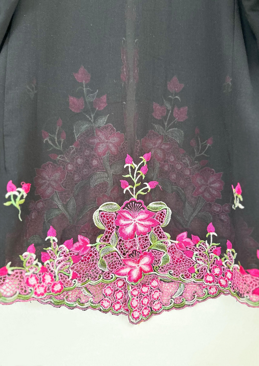 (2XL) Black with pink Kebaya