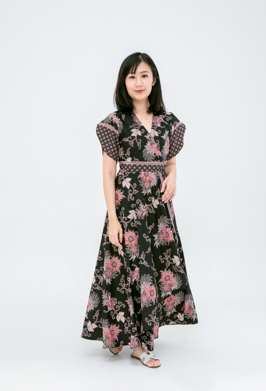 Chantily Dress in Batik Dobby