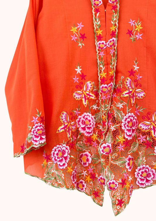 (4XL) Orange Kebaya