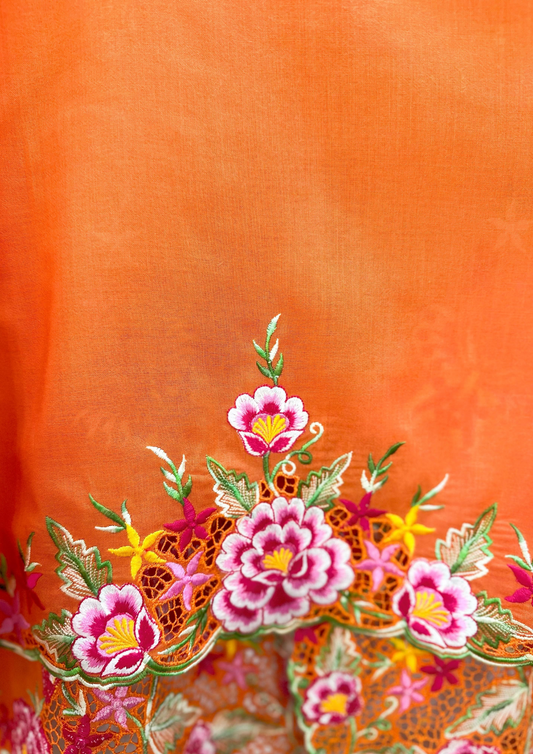 (4XL) Orange Kebaya