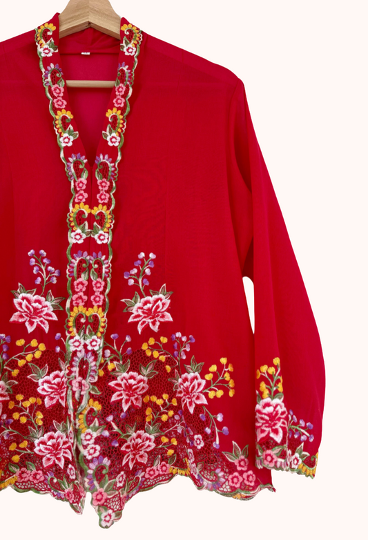 (XL) Red Kebaya