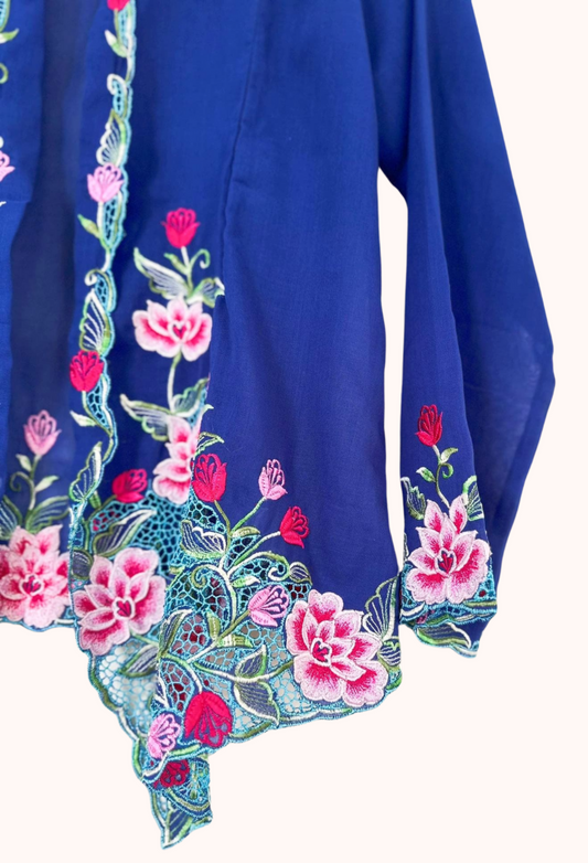 (M) Royal Blue Kebaya