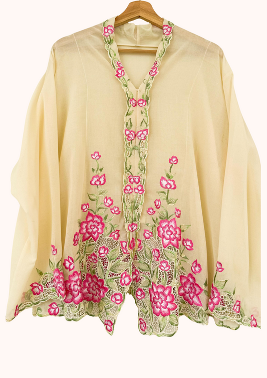 (5XL) Light Yellow Kebaya