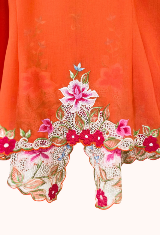 (L) Orange Kebaya