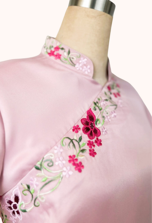 Embroidered Silk Cheongsam