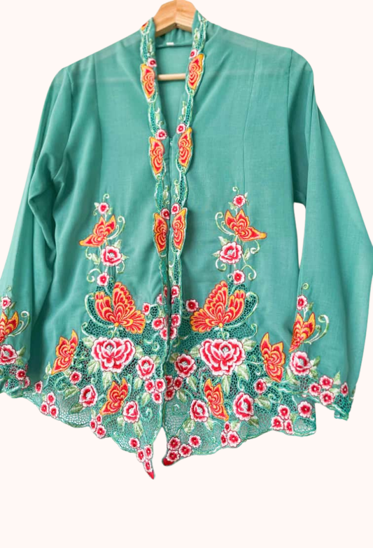 (S) Turquoise Green Kebaya