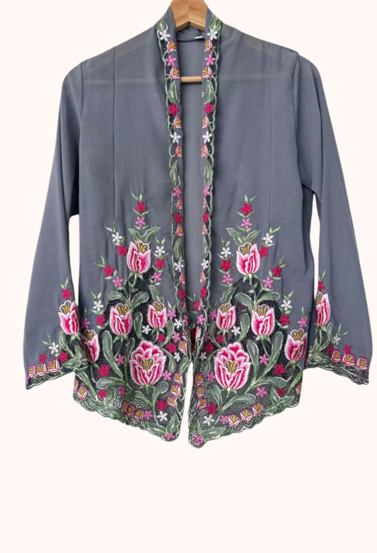 (S) Grey Kebaya