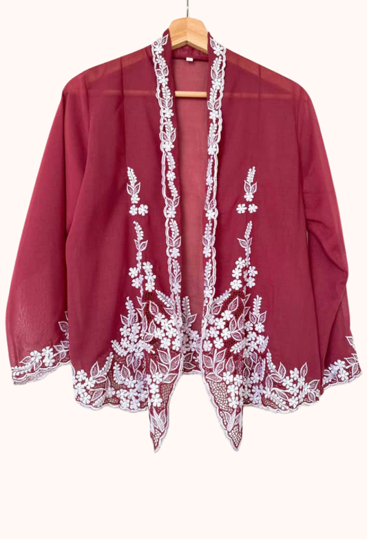 (L) Maroon Kebaya