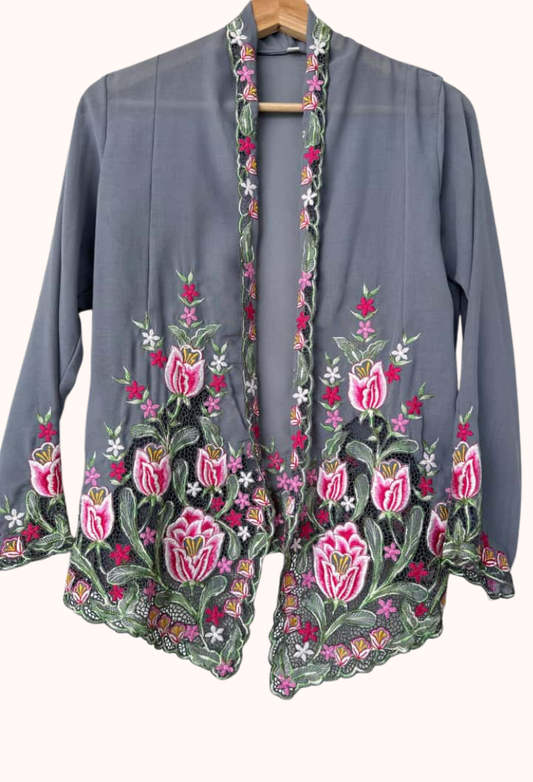 (S) Grey Kebaya