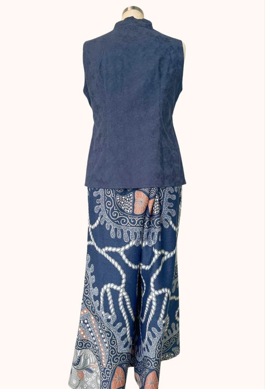 Blue Batik Top and Bottom set