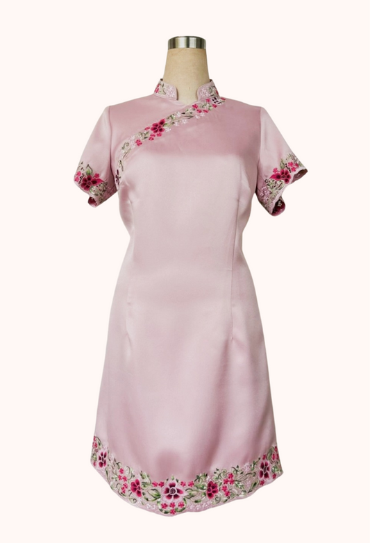 Embroidered Silk Cheongsam