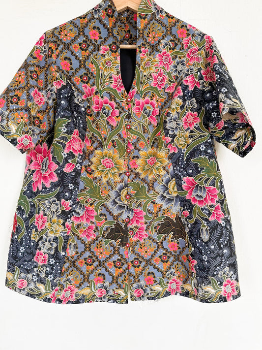 Batik Mid Collared Top