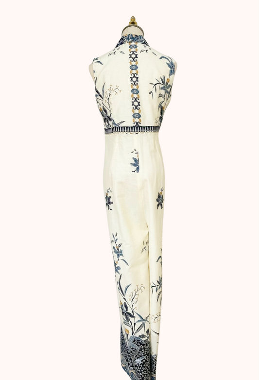 Collared Batik Jumpsuit