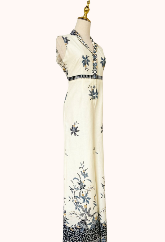 Collared Batik Jumpsuit