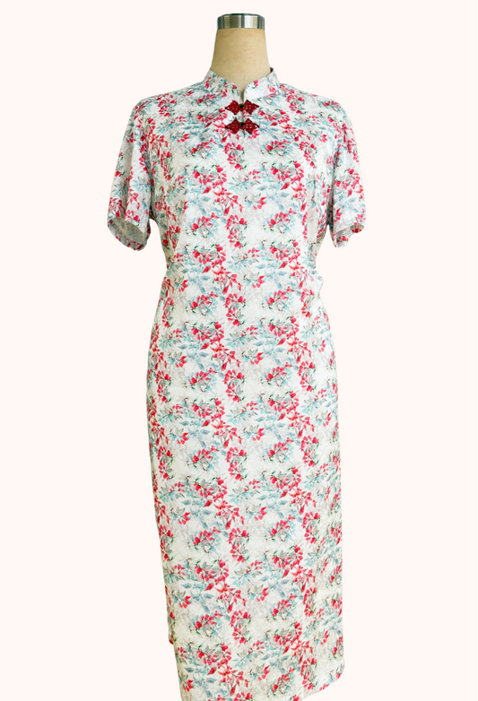 White Batik Cheongsam