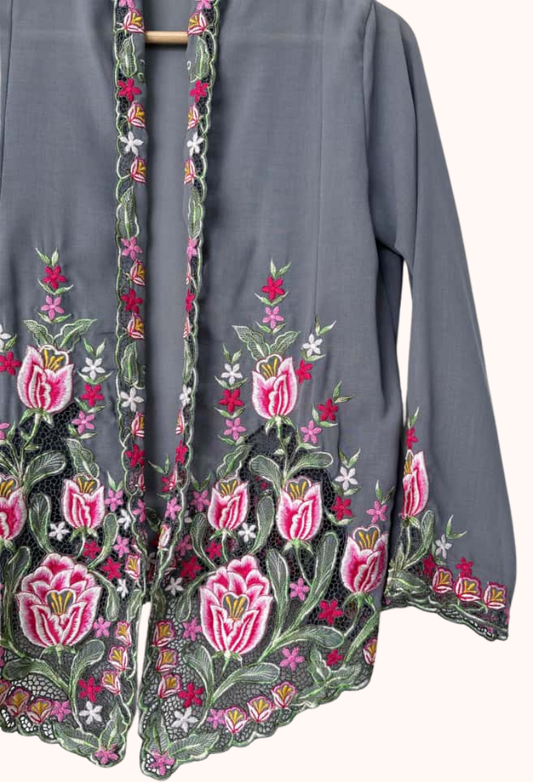 (S) Grey Kebaya
