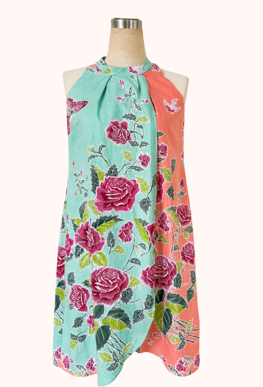 Halter 2 toned Batik Dress