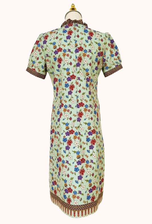 Batik Puffed Sleeve Shift Dress