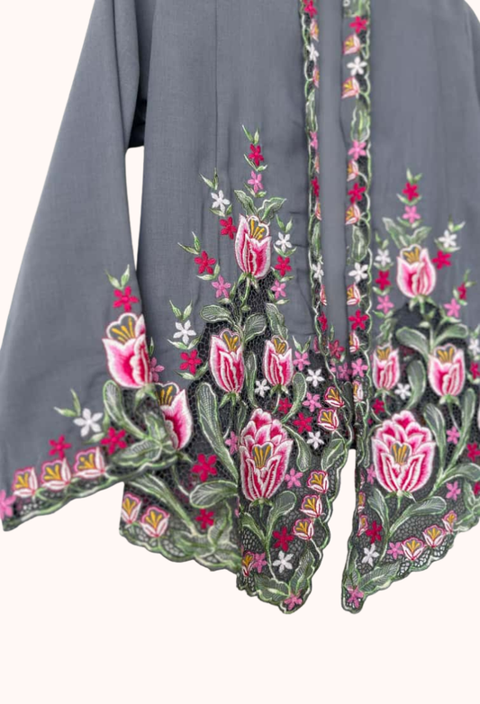 (S) Grey Kebaya