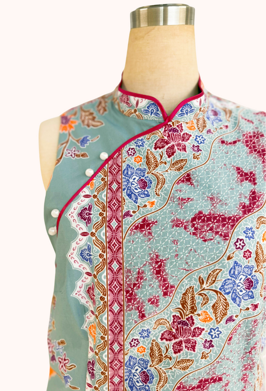 Green Batik Cheongsam