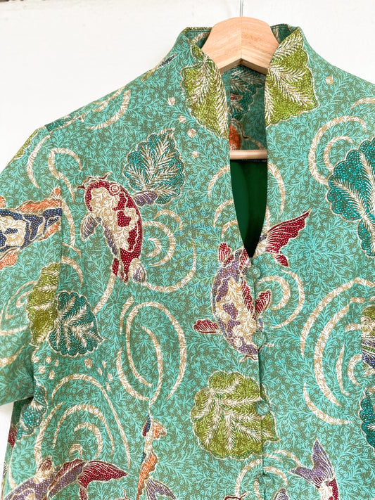 Batik Mid Collared Top